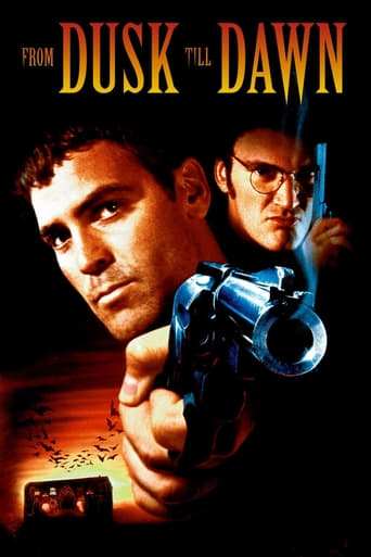Seth Gecko and his younger brother Richard are on the run after a bloody bank robbery in Texas. They escape across the border into Mexico and will be home-free the next morning, when they pay off the local kingpin. They just have to survive 'from dusk till dawn' at the rendezvous point, which turns out to be a Hell of a strip joint.